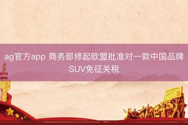 ag官方app 商務(wù)部修起歐盟批準(zhǔn)對(duì)一款中國品牌SUV免征關(guān)稅