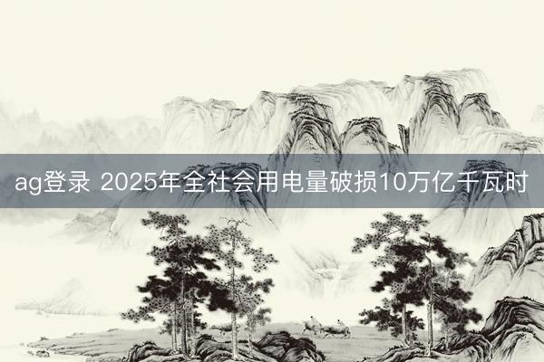 ag登錄 2025年全社會(huì)用電量破損10萬(wàn)億千瓦時(shí)