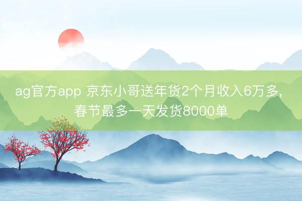 ag官方app 京東小哥送年貨2個月收入6萬多, 春節最多一天發貨8000單