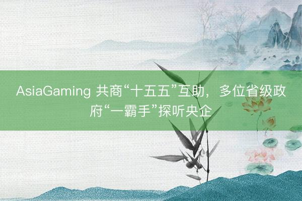 AsiaGaming 共商“十五五”互助，多位省級政府“一霸手”探聽央企